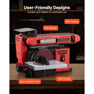 Комбиниран лентов и дисков шлайф VEVOR BSH1510C/ 400W