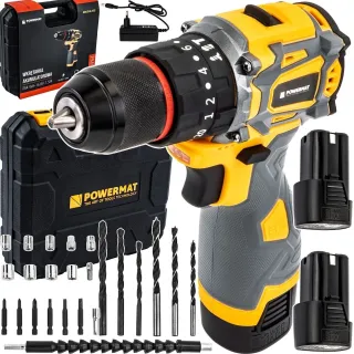 Акумулаторен винтоверт с ударна функция + аксесоари POWERMAT PM-WA-16.8V-1.5M/ 16.8V/ 2x1.5Ah
