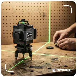 Лазерен нивелир със зелен лъч Powermat PM-PLK-4DM1/ 40 м