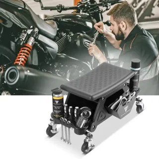 Автомонтьорскa табуретка с колелца и отделения за инструменти STAHLWERK WRS-185/ 185 кг
