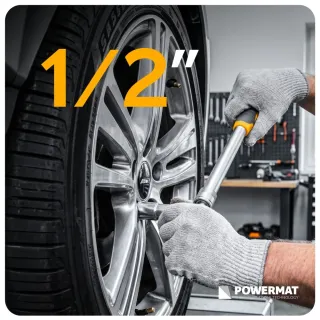 Телескопичен ключ за автомобилни гуми с вложки Powermat PM-KLDK-530T/ 1/2 Телескопичен ключ за автомобилни гуми с вложки Powermat PM-KLDK-530T/ 1/2