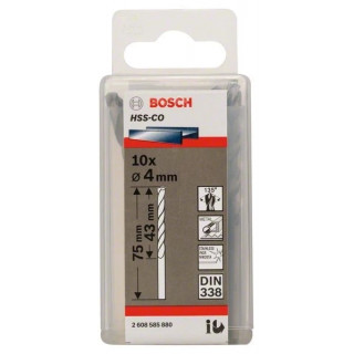 Свредло HSS-Co Standard line за метал на Bosch 4.0 mm - 10 броя Свредло HSS-Co Standard line за метал на Bosch 4.0 mm - 10 броя