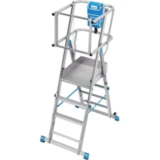 Алуминиева телескопична стълба с платформа KRAUSE SkyMatic/ 1x3-5