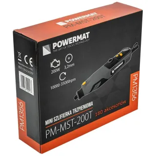 Мини прав шлайф Powermat PM-MST-200T + 180 бр. аксесоари/ 200W