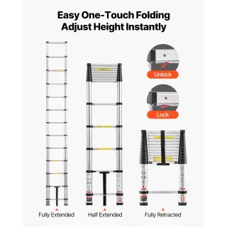 Телескопична сгъваема стълба VEVOR MF-TLA380/ 3.8 м