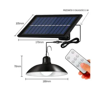 Соларна външна лампа с дистанционно управление BASS POLSKA 5929/ 10W