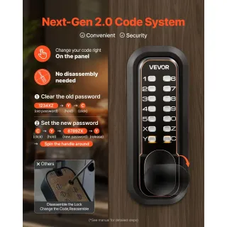 Механична брава без ключ с двойно-странична цифрова клавиатура VEVOR OL-601S3-07