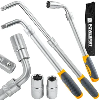 Телескопичен ключ за автомобилни гуми с вложки Powermat PM-KLDK-530T/ 1/2