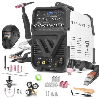 Апарат за плазмено рязане STAHLWERK AC/DC WIG/TIG 200 Puls SET FULL/ 10-200А Апарат за плазмено рязане STAHLWERK AC/DC WIG/TIG 200 Puls SET FULL/ 10-200А