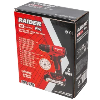 Акумулаторен винтоверт Raider RDP-PBCD20 Set/ 20V/ 2Ah