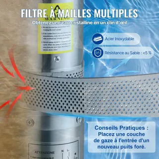 Потопяема помпа за дълбоки кладенци VEVOR 4SDM8/9/ 1100W