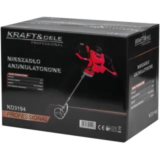 Акумулаторна бъркалка за строителни смеси KraftDele KD3194/ 21V/ 2x4Ah Акумулаторна бъркалка за строителни смеси KraftDele KD3194/ 21V/ 2x4Ah