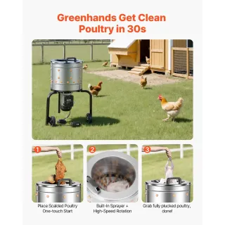 Машина за отстраняване на перушина от птици VEVOR TM400BS/2/ 500W Машина за отстраняване на перушина от птици VEVOR TM400BS/2/ 500W