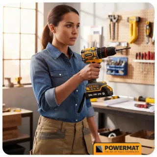 Акумулаторен винтоверт с ударна функция + аксесоари POWERMAT PM-WA-21V-2M/ 21V/ 2x2Ah