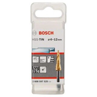 Стъпаловидно свредло HSS-TiN на Bosch 4 - 12 mm 9 степени