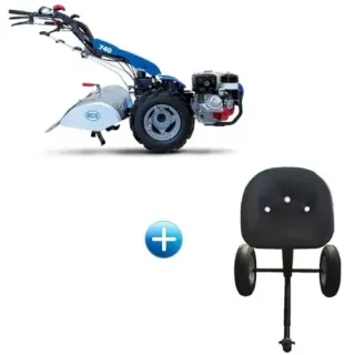 Мотоблок с колела, прикачна фреза и седалка BCS 740 PowerSafe Reversible HONDA GX390/ 11,7 к.с 