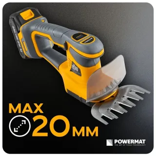 Акумулаторна градинска ножица 2 в 1 Powermat PM-ANTK-21VM/ 21V/ 2x2Ah