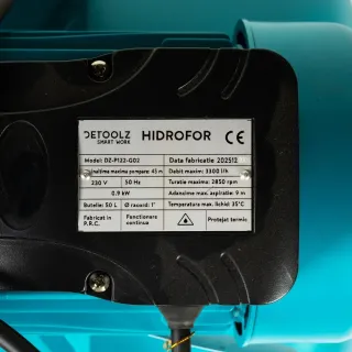 Хидрофорна помпа с цилиндричен съд Detoolz DZ-P122-G02/ 900W