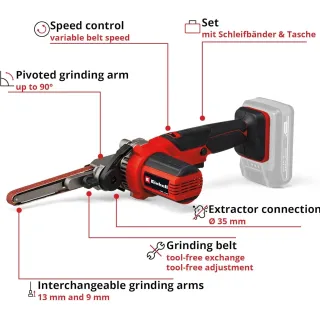 Акумулаторен лентов шлайф Einhell TE-BF 18 Li-Solo/ 18V