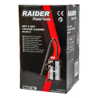 Прахосмукачка за сухо и мокро почистване Raider RD-WC14 Inox/ 1400W/ 30 л