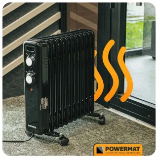 Електрически маслен радиатор POWERMAT PM-GOL-3000D/ 2.5kW/ термостат