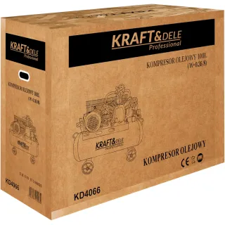 Маслен компресор KraftDele KD4066/ 4.1kW/400V/ 100л Маслен компресор KraftDele KD4066/ 4.1kW/400V/ 100л