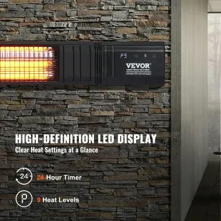 Инфрачервен отоплител VEVOR T17-GR30B/ 3kW/ с дистанционно и LED дисплей Инфрачервен отоплител VEVOR T17-GR30B/ 3kW/ с дистанционно и LED дисплей