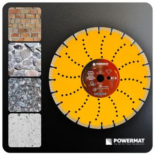 Диамантен диск за бетон, камък, гранит POWERMAT PM-TDCS-3502T/ 350 мм