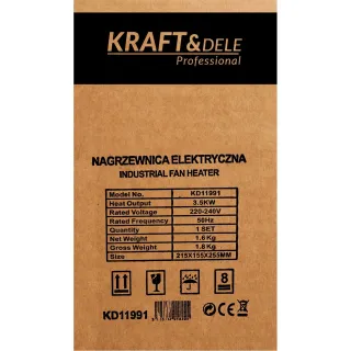 Електрически отоплител KraftDele KD11991/ с термостат/ 3.5kW Електрически отоплител KraftDele KD11991/ с термостат/ 3.5kW