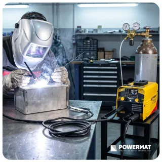 Инверторният заваръчен апарат Powermat PM-PAS-180L/ 180А Инверторният заваръчен апарат Powermat PM-PAS-180L/ 180А