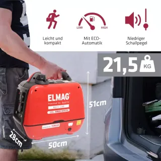 Инверторен генератор ELMAG SEBSS 2000Wi/ 230V/ 2,1kVA/ 4л