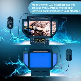 Автоматична заваръчна маска 3 в 1 STAHLWERK SPLIT / DIN 13 Автоматична заваръчна маска 3 в 1 STAHLWERK SPLIT / DIN 13