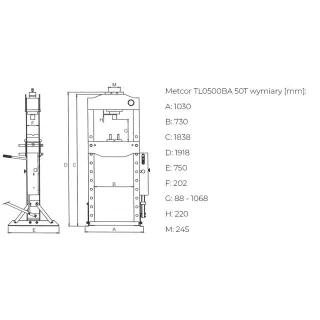 Хидравлична преса METCOR TL0500BA/ 50T