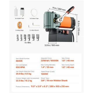 Магнитна бормашина VEVOR 8840E/ 1300W Магнитна бормашина VEVOR 8840E/ 1300W