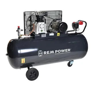 Бутален маслен компресор с ремъчна предавка REM Power E 501/10/270 / 3kW/ 270 л