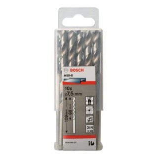 Свредло HSS-G за метал на Bosch 7.5 mm комплект 10 броя Свредло HSS-G за метал на Bosch 7.5 mm комплект 10 броя