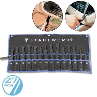 Комплект за монтаж и демонтаж на авто елементи STAHLWERK 6421/ 27 бр. Комплект за монтаж и демонтаж на авто елементи STAHLWERK 6421/ 27 бр.