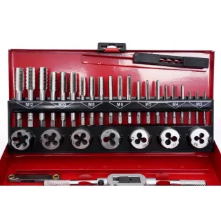 Комплект метчици и плашки KraftDele KD10090/ 32 части