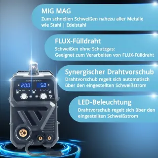 Инверторен заваръчен апарат STAHLWERK MIG/MAG 200 ST Plus/ 200А