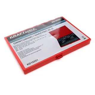 Комплект метчици и плашки KraftDele KD10251/ 60 части