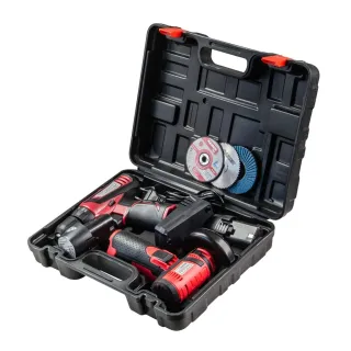 Комплект акумулаторни винтоверт и ъглошлайф Raider RDP-CDLCAG03/ 12V/ 2x2Ah