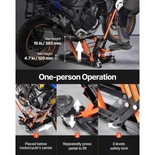 Хидравличен крик за мотоциклет VEVOR ZX0901-7B/ 680 кг Хидравличен крик за мотоциклет VEVOR ZX0901-7B/ 680 кг