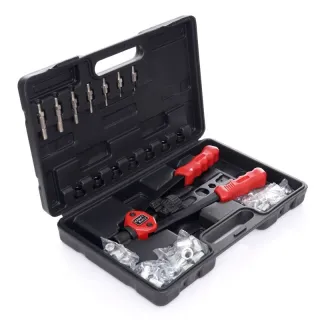 Комплект нитачка с нитове KraftDele KD10556/ 110бр. Комплект нитачка с нитове KraftDele KD10556/ 110бр.