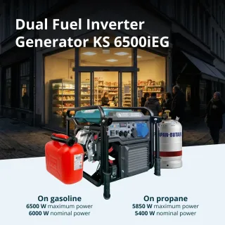 Комбиниран инверторен генератор газ/бензин KOENNER-SOEHNEN KS 6500iEG/ 6,5kW/ 230V/ 17л