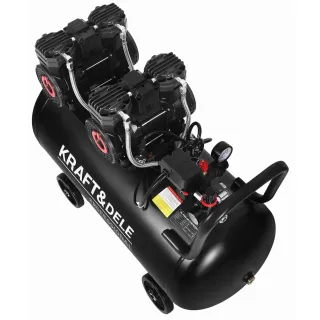 Безмаслен въздушен компресор КraftDele KD4083/ 2x2200 W/ 100 л