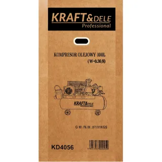 Маслен компресор KraftDele KD4056/ 4100W/ 400V/ 100 л Маслен компресор KraftDele KD4056/ 4100W/ 400V/ 100 л