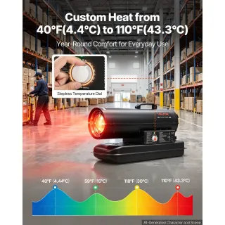 Дизелов калорифер Vevor DG-K70/ 20kW/ 19л/ с термостат