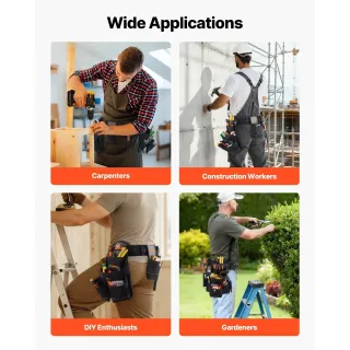 Професионален колан за инструменти с 18 джоба VEVOR DWSS2502/ 80-131 см