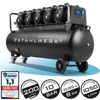 Компресор за сгъстен въздух STAHLWERK ST-2010 Pro/ 5 x 2.17 к.с./ 200 л