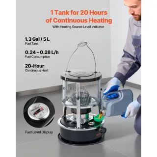 Преносим отоплител/котлон Vevor R95-BMB/ 9000 BTU Преносим отоплител/котлон Vevor R95-BMB/ 9000 BTU